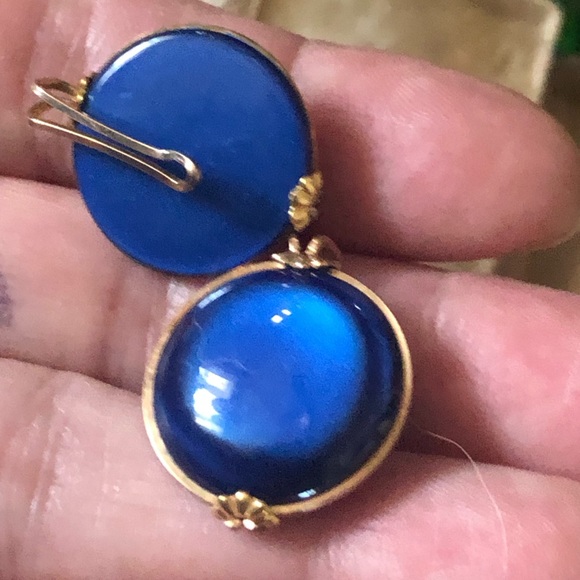 Vintage Cobalt Blue Cufflinks - Picture 6 of 7